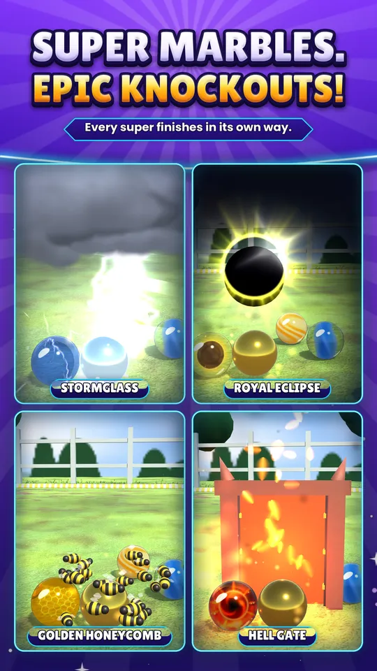 Super marbles, epic knockouts